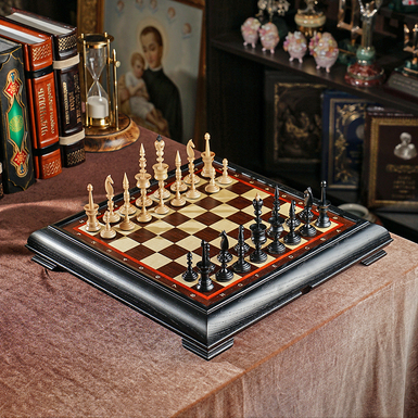 Шахматный набор из клена и ясеня "Селенус Ампир" ручной работы от Ukrainian chess