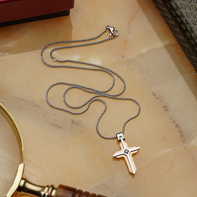 Крестик из стали с цирконием "Belief" от Sovrani