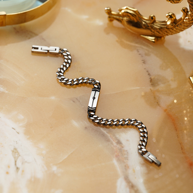 Браслет из стали с цирконием "Chain" от Sovrani