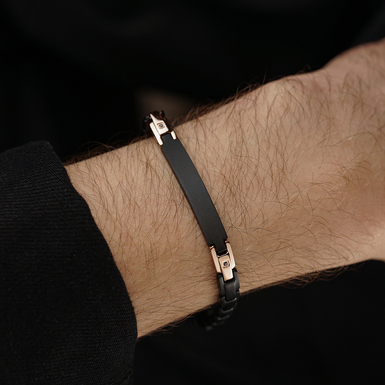 Браслет из стали с цирконием "Dark brown" от Sovrani