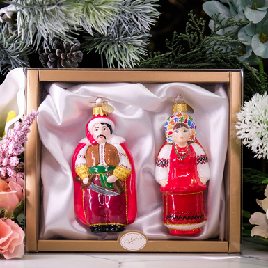 Комплект елочных игрушек "Казак и казачка"