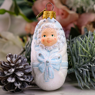 Елочная игрушка "Младенец" (голубой)