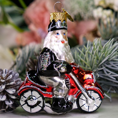 Елочная игрушка "Санта-байкер"