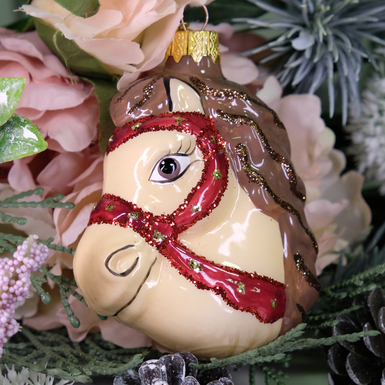 Елочная игрушка "Конь" (коричневый)
