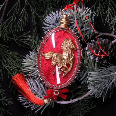 Елочный медальон "Freedom" из бархата