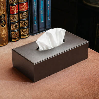 Genuine leather napkin holder by Renzo Romagnoli