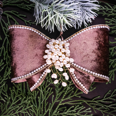 Елочная игрушка "Бант" из бархата