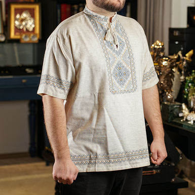 Вышитая мужская рубашка ручной работы «Свет предков»