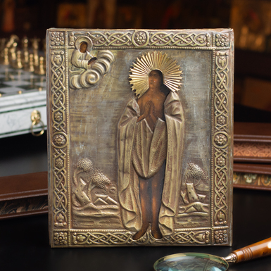 Старинная икона святой Марии Египетской второй половины 19 века, центральные регионы Православия