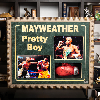 Сертифицированный автограф боксера Флойда Мейвезера с коллажем фото (111х92 см)