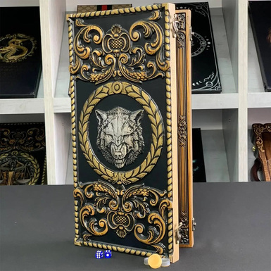 Деревянные нарды ручной работы "Wolf" (46×23 см)