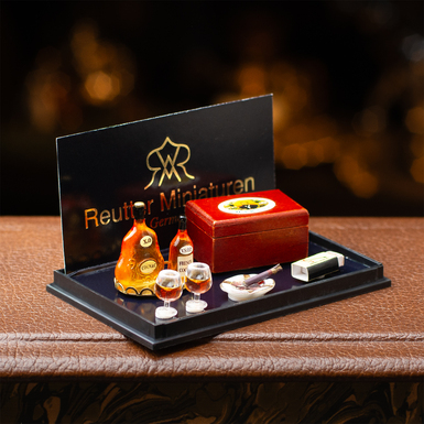 Миниатюра "Джентльменское наслаждение — виски и сигары" от Reutter Miniaturen