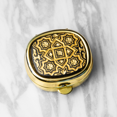 Таблетница "Glory" из дамасской стали с позолотой от бренда Anframa