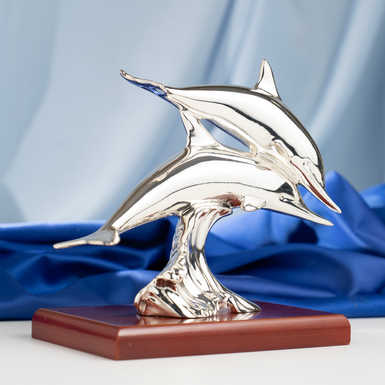 Посріблена статуетка пари дельфінів від Exetera Argenti