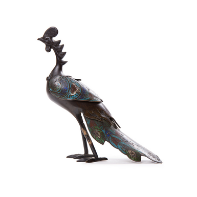 Антикварная бронзовая скульптура "Phoenix" с внутренним тайником, Япония, 2 половина 19-го века