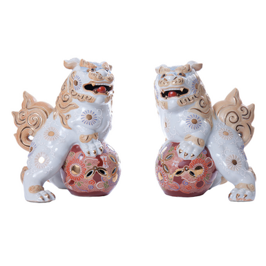 Пара антикварних порцелянових собак-левів "Komainu", Японія, 2 половина 20-го століття