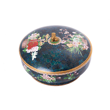 Винтажная шкатулка клуазоне "Lotus", Китай, 2 половина 20-го века