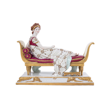 Редкая фарфоровая статуэтка "Juliette Récamier" мануфактуры "Shiebe - Albach", Германия, 2 половина 20-го века