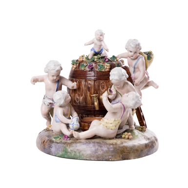 Фарфоровая старинная статуэтка-шкатулка "Elysienne", Германия, конец 19-го – начало 20-го века