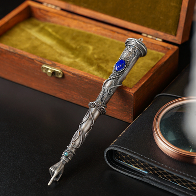 Серебряный Яд для чтения Торы с натуральными камнями в подарочном кейсе, начало 20 века (размер: 19 см)