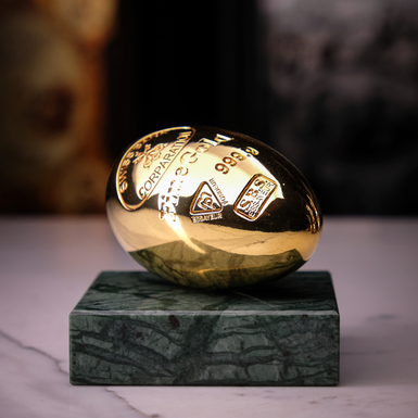 Авторська скульптура "Золоте яйце" з позолотою 24 карати від Євгена Єпура