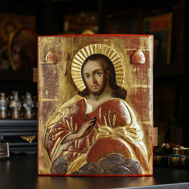 Старовинна ікона Спасителя Ісуса Христа середини 19 століття, центральні регіони православ'я