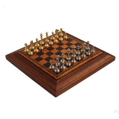 Миниатюрные дорожные магнитные шахматы "Elite Duel" с деревянной доской и металлическими фигурками от ITALFAMA