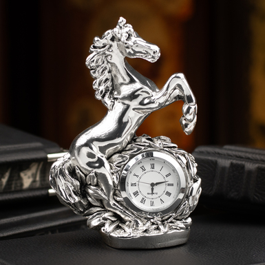 Серебряная статуэтка с часами "Лошадь и Время" от ArtBe