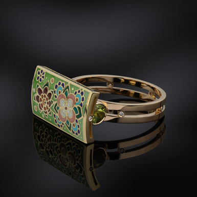 Золотое кольцо с бриллиантами "Райский сад" от Lobortas