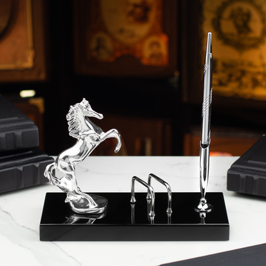 Посеребренная статуэтка "Лошадь успеха" с подставкой для ручки от ArtBe