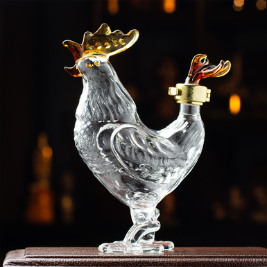 Стеклянный декантер для виски "Год петуха" из коллекции "Китайский гороскоп" от The Wine Savante (150 мл)