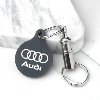 Титановый брелок "Audi" со швейцарским карабином "Victorinox" от Calti