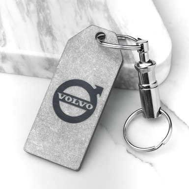 Титановый брелок "Volvo" со швейцарским карабином "Victorinox" от Calti