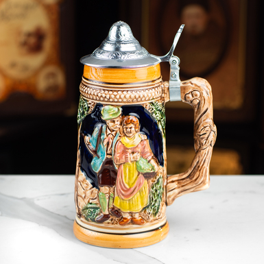 Фарфоровый пивной бокал с крышкой "Wunderstein", Германия, середина 20-го века