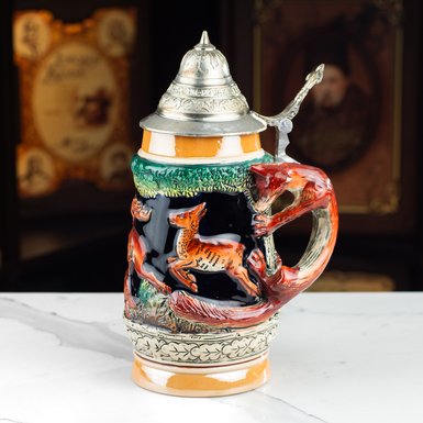 Фарфоровый пивной бокал с крышкой "Redwood", Германия, начало 20-го века