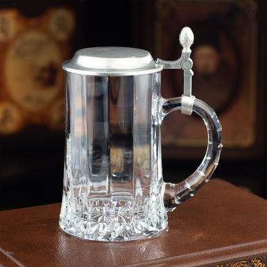 Стеклянный пивной бокал с крышкой "Monarch", Германия, середина 20-го века