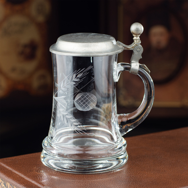 Стеклянный пивной бокал с крышкой "Schatz" от WMF Germany, Германия, конец 20-го века