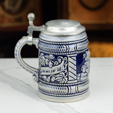 Фарфоровый пивной бокал "Harmony" с крышкой, Германия, середина 20-го века