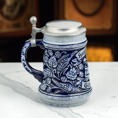 Фарфоровый пивной бокал "Craft" с крышкой, Германия, середина 20-го века