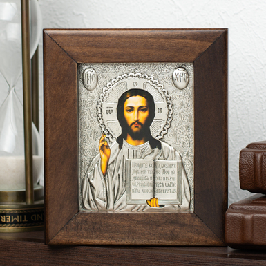 Икона с посеребрением "Иисус Христос"