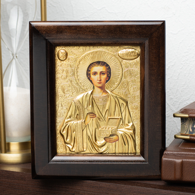 Икона с позолотой "Пантелеймон"