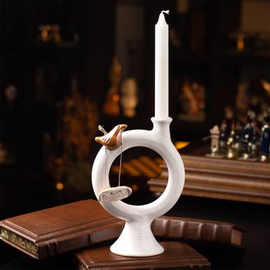 Керамический подсвечник «Села птица»