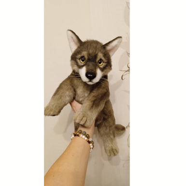 Меховая игрушка "Волчонок" ручной работы