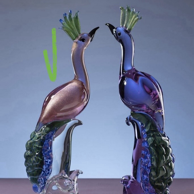 Кришталева статуетка "Peacock. Royal Alexandrite & Gold" ручної роботи від Duccio di Segna