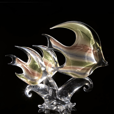 Хрустальная статуэтка "Angel fishes" ручной работы от Duccio di Segna