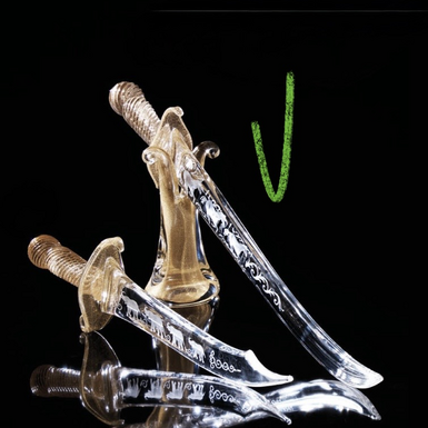 Large crystal sword "Power" with hand-engraving by Duccio di Segna