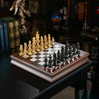 Шаховий набір "Morviano" з дерев'яною дошкою (40х40 см) та фігурками від ITALFAMA