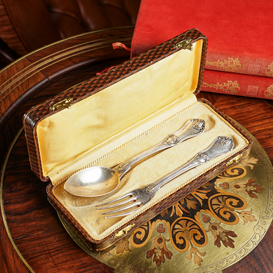 Антикварний срібний набір столових приборів «Egoist», Франція, кінець 19-го – початок 20-го століття