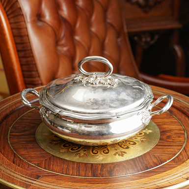 Antique silver sauce boat "Etoile", France, late 19th – early 20th century