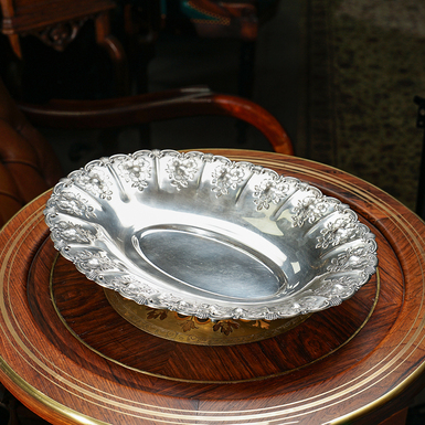 Серебряная антикварная фруктовница "Bellevoir", Италия, первая половина – середина 20-го века